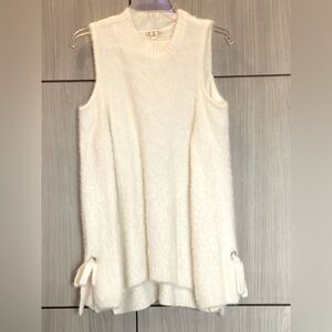 Pink Rose Ivory Open Shoulder Sweater